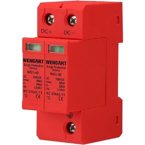 Surge Protective Arrester Device,36mm DIN Rail Mount,Low Voltage Arrester Device for Lightning Protection Power Distribution and Control Appliances (1000V_2P20KA)