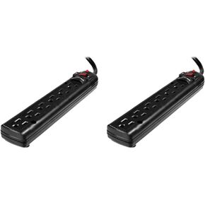 6 Outlet Surge Protector Power Strip 25 FT. Black (WSP-600PLF-25BK)