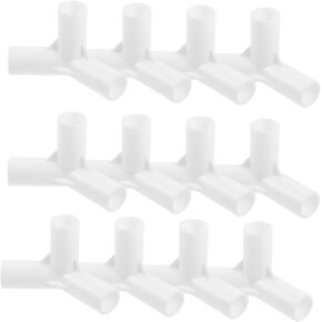 Toddmomy 20pcs Tent Joint Tent Pole Connector Tent Supply Pipe Fittings Pipe Adapter Three-Way Connector Tent Pole Fitting Joints Outdoor Pole Adapter Pipeline Child White Plastic Bracket
