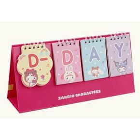 Cute D-Day Desk Countdown Calendar, Stickers Included (Pink)