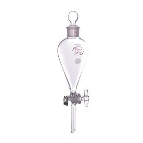 Wilmad-LabGlass LG-8420-104 Squibb Separatory Funnel, Standard Taper Glass Stopper/Stopcock, 125mL