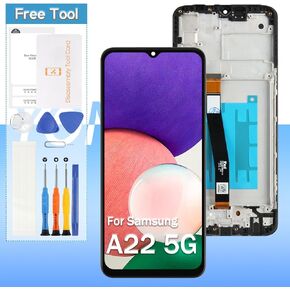 for Samsung Galaxy A22 5G Screen Replacement SM-226B SM-A226B/DSN LCD Display Touch Digitizer Replacement Assembly(Black with Frame)