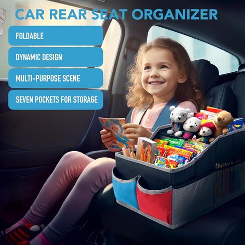 Car Seat Organizer, 10 Storage compartments (3 large), Car organizers and storage, Strong and not deformed, Front or Back Seat organizer in Kuwait