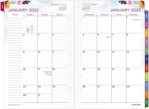 2022 Daily & Monthly Planner Refill by AT-A-GLANCE, 92010 Day-Timer, 5-1/2" x 8-1/2", Size 4, Two Page per Day (481-225A) in Saudi Arabia