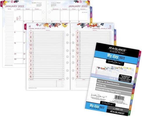 2022 Daily & Monthly Planner Refill by AT-A-GLANCE, 92010 Day-Timer, 5-1/2" x 8-1/2", Size 4, Two Page per Day (481-225A) in Saudi Arabia