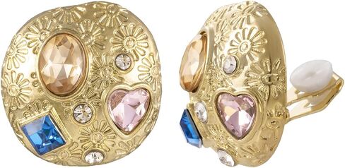 أقراط دائرية بتصميم عتيق للنساء بلون ذهبي معدني in Kuwait