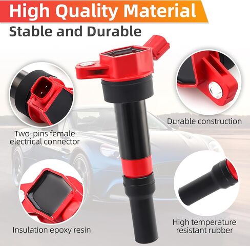 حزمة ملفات الإشعال CarBole UF651 متوافقة مع Hyundai Elantra Tucson Kia Fortes Soul 2011-2020 1.6L 1.8L 2.0L، بديل لـ 5C1861 C1804 1788511 273002E000 (مجموعة من 4) in Kuwait