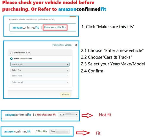 حزمة ملفات الإشعال CarBole UF651 متوافقة مع Hyundai Elantra Tucson Kia Fortes Soul 2011-2020 1.6L 1.8L 2.0L، بديل لـ 5C1861 C1804 1788511 273002E000 (مجموعة من 4) in Kuwait
