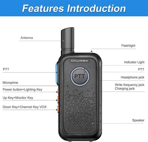 نظام اتصال داخلي لاسلكي من ChunHee لنظام اتصال داخلي للمنزل والمنزل لكبار السن/الأطفال/الحوامل-اتصال داخلي لاسلكي للمكتب ثنائي الاتجاه من غرفة إلى غرفة نظام اتصالات للمشي لمسافات طويلة/التخييم/المناسبات، 2 حزمة in Kuwait