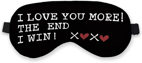 مضحك أنا أحبك أكثر النهاية وأنا فوز قناع العين للنساء زوجة صديقة، عيد الحب زوجين الحرير قناع العين التعتيم للنوم، هدايا رومانسية لها الأشرطة القابلة للتعديل قناع النوم خفيف الوزن in Kuwait