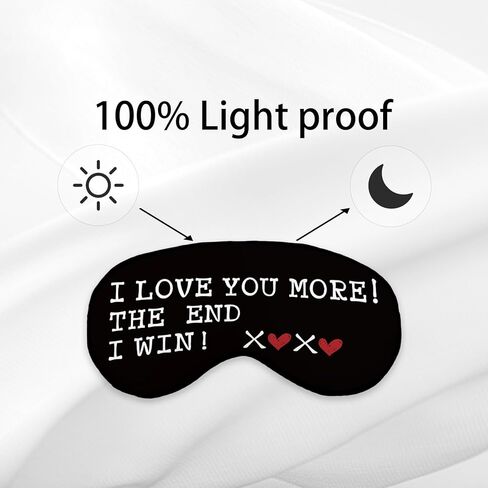 مضحك أنا أحبك أكثر النهاية وأنا فوز قناع العين للنساء زوجة صديقة، عيد الحب زوجين الحرير قناع العين التعتيم للنوم، هدايا رومانسية لها الأشرطة القابلة للتعديل قناع النوم خفيف الوزن in Kuwait
