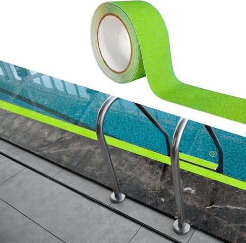 شريط مضاد للانزلاق مقاس 5.08 سم، يتوهج في الشريط الداكن، شريط عالي التحمل مضاد للانزلاق لسلالم حمام السباحة في الهواء الطلق وآلات سكوتر داخلية ومعدات شرائط صنفرة مضادة للانزلاق، 16.5 قدم in Kuwait