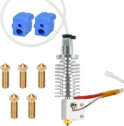 ترقية 24 فولت 45 وات V5 J-Head Volcano Hotend عالي التدفق، قطعتان من الجوارب السيليكون 300 درجة مئوية + 5 قطع فوهات 0.4 مم متوافقة مع أجزاء الطابعة ثلاثية الأبعاد ANYCUBIC Vyper/Kobra Max/Kobra Plus (نهاية ساخنة) in Kuwait