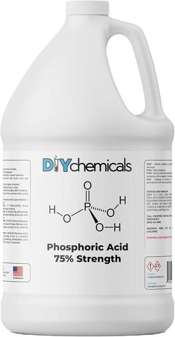 حمض الفوسفوريك 75% من DIYChemicals - مزيل الصدأ، مزيل بقع الخشب، التحكم في درجة الحموضة، حمض الفوسفوريك عالي النقاء للمعادن، والأسمدة - صنع في الولايات المتحدة الأمريكية - 1 لتر (16 أونصة سائلة) in Kuwait