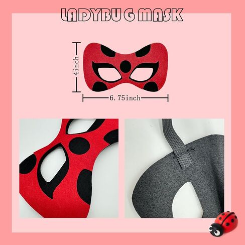Ladybug Dress Costume Set Polka Dots Tutu Skirt Antenna Headband Felt Stickers DIY Ladybird Costume Dress up Halloween Party in Saudi Arabia