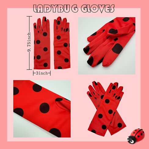 Ladybug Dress Costume Set Polka Dots Tutu Skirt Antenna Headband Felt Stickers DIY Ladybird Costume Dress up Halloween Party in Saudi Arabia