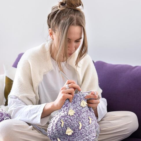 14 قطعة من علامات الغرز من TXIN للحياكة والكروشيه، علامات غرز كروشيه خشبية ساحرة قابلة للإزالة مع دبابيس أمان لمبة لملحقات أدوات الخياطة المصنوعة يدويًا in Kuwait