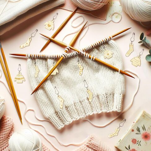 14 قطعة من علامات الغرز من TXIN للحياكة والكروشيه، علامات غرز كروشيه خشبية ساحرة قابلة للإزالة مع دبابيس أمان لمبة لملحقات أدوات الخياطة المصنوعة يدويًا in Kuwait