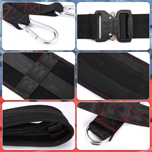 حزام TOBWOLF للسحب، حزام سحب زلاجات، حزام خصر لسحب الإطارات مع شريطين و4 خطافات، زلاجة وزن قابلة للتعديل لسحب الإطارات، القرفصاء، تدريب قوة عضلات الساق في صالة الألعاب الرياضية والتدريب على الجري in Saudi Arabia