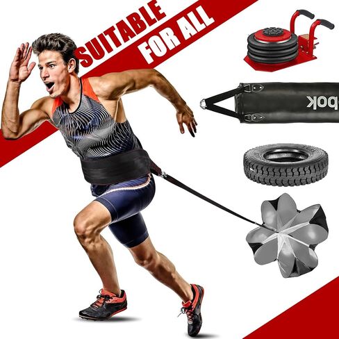 حزام TOBWOLF للسحب، حزام سحب زلاجات، حزام خصر لسحب الإطارات مع شريطين و4 خطافات، زلاجة وزن قابلة للتعديل لسحب الإطارات، القرفصاء، تدريب قوة عضلات الساق في صالة الألعاب الرياضية والتدريب على الجري in Saudi Arabia