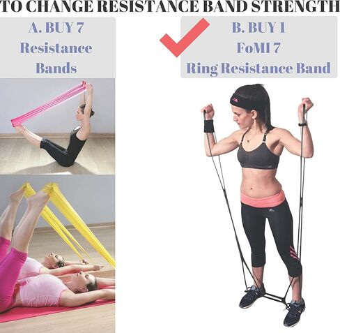 حزام تمارين المقاومة والتمدد من FOMI 7 | أداة تمديد الظهر والقدم والساق واليد، أداة تمرين الذراع | محمول | للتمرين في المنزل أو مركز اللياقة البدنية، والعلاج الطبيعي in Kuwait