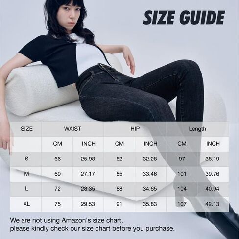Women High Waisted Skinny Stretch Jeans Butt Lifting Slim Fit Classic Denim Pants in Saudi Arabia