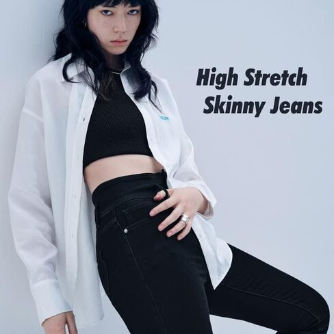 المرأة عالية الخصر نحيل تمتد الجينز بعقب رفع سليم صالح الكلاسيكية الدينيم السراويل in Kuwait