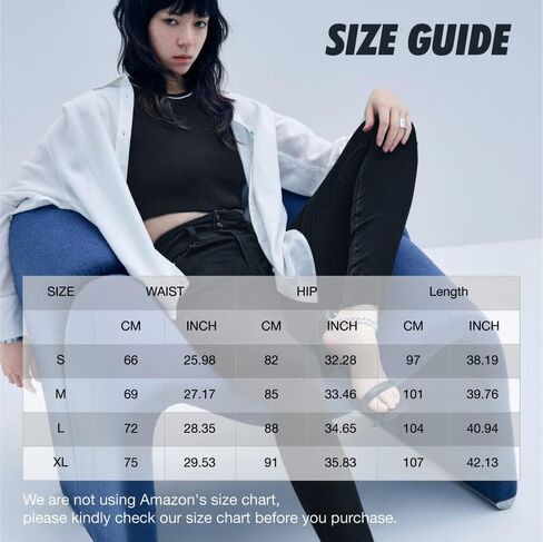 المرأة عالية الخصر نحيل تمتد الجينز بعقب رفع سليم صالح الكلاسيكية الدينيم السراويل in Kuwait