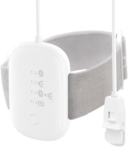 منبه لترطيب السرير للأولاد والبنات، قابل لإعادة الشحن عبر USB، منبه للتبول مع صوت عالٍ واهتزاز قوي، تدريب على استخدام المرحاض للأطفال، أبيض in Kuwait