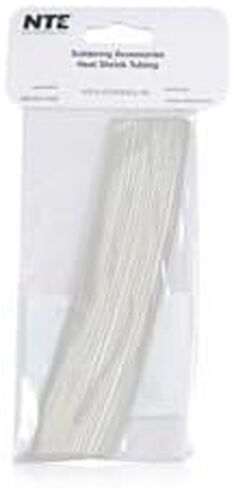 NTE Electronics 47-20206-CL أنبوب انكماش حراري، جدار رقيق، نسبة انكماش 2:1، قطر 3/32 بوصة، طول 6 بوصة، شفاف (عبوة من 30 قطعة) in Saudi Arabia