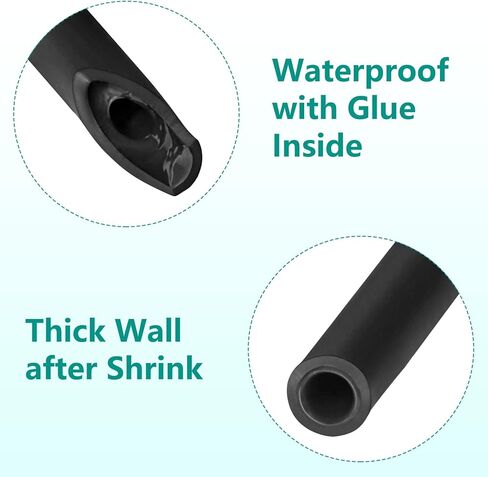 1 Inch Heat Shrink Tubing, 3:1 Ratio Dual Wall Shrinkable Wire Tube, 4 Ft Waterproof Heat Activated Adhesive Glue Lined Marine Shrink Tube (Black) in Kuwait