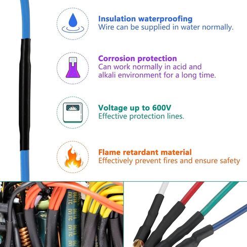 1 Inch Heat Shrink Tubing, 3:1 Ratio Dual Wall Shrinkable Wire Tube, 4 Ft Waterproof Heat Activated Adhesive Glue Lined Marine Shrink Tube (Black) in Kuwait