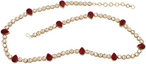 Aheli Ethnic Wedding Faux Kundan Beads Waist Chain | Kamar Patta | Belly Chain | Saree Belt Indian Fashion Bollywood Jewelry for Women in Saudi Arabia