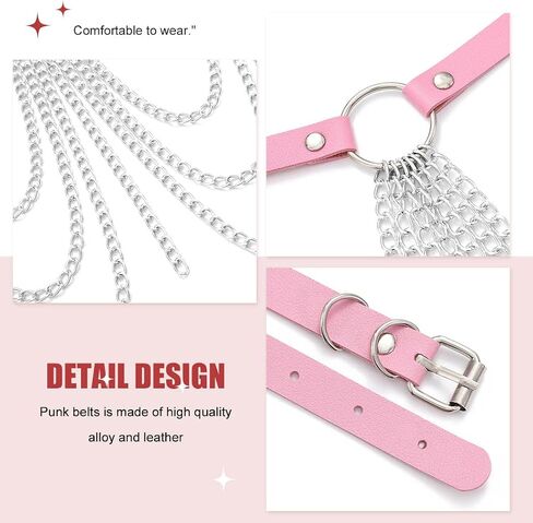 Cosydays Punk Waist Chain Belt Leather Body Chains Harness Tassels Ring Goth Belly Chain Layered Adjustable Party Rave Outfits Body Jewelry Accessoires for Women and Girls in Saudi Arabia