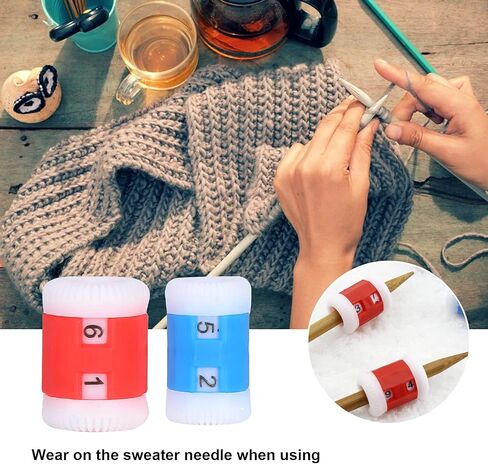 LIZEALUCKY 2 Sizes Plastic Knit Counter Knitting Crochet Stitch Marker Row Ring Sewing Tool Craft Accessories Two Color for DIY Craft(2XL + 2XS) in Saudi Arabia