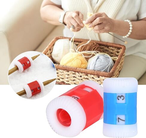 LIZEALUCKY 2 Sizes Plastic Knit Counter Knitting Crochet Stitch Marker Row Ring Sewing Tool Craft Accessories Two Color for DIY Craft(2XL + 2XS) in Saudi Arabia