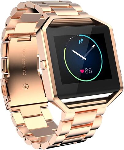 متوافق مع سوار Fitbit Blaze مع إطار للنساء والرجال، سوار Fitbit Blaze من الفولاذ المقاوم للصدأ وسوار معصم رياضي قابل للتعديل بإطار معدني وسوار بديل لساعة Fitbit Blaze الذكية in Saudi Arabia