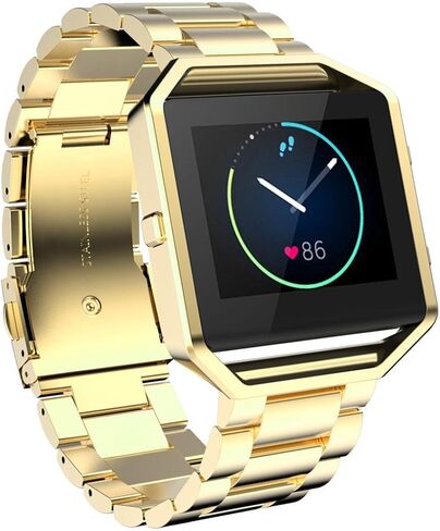 متوافق مع سوار Fitbit Blaze مع إطار للنساء والرجال، سوار Fitbit Blaze من الفولاذ المقاوم للصدأ وسوار معصم رياضي قابل للتعديل بإطار معدني وسوار بديل لساعة Fitbit Blaze الذكية in Saudi Arabia