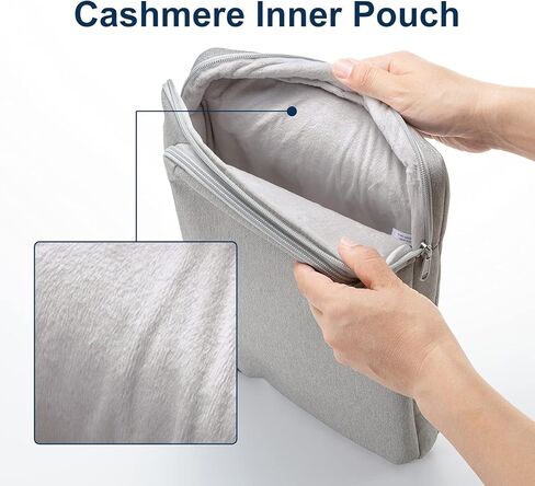 SANWA 14 inch Laptop Sleeve Case with Front Pocket, YKK Zipper, Waterproof Shock Resistant Bag, Accessory Pocket, Compatible with MacBook, Pad, Tablet, Surface, Dell, HP, Lenovo, Computer, Gray in Kuwait