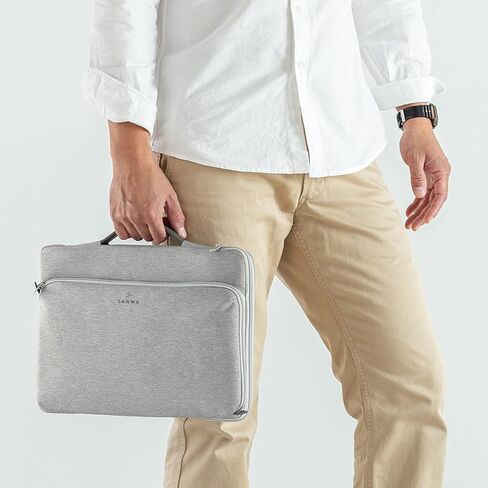 SANWA 14 inch Laptop Sleeve Case with Front Pocket, YKK Zipper, Waterproof Shock Resistant Bag, Accessory Pocket, Compatible with MacBook, Pad, Tablet, Surface, Dell, HP, Lenovo, Computer, Gray in Kuwait