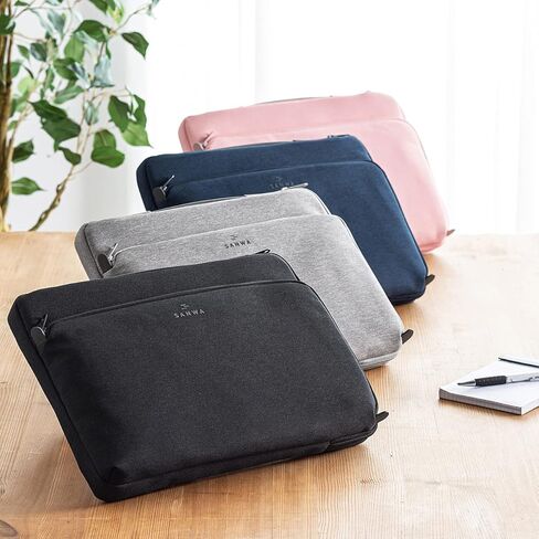 SANWA 14 inch Laptop Sleeve Case with Front Pocket, YKK Zipper, Waterproof Shock Resistant Bag, Accessory Pocket, Compatible with MacBook, Pad, Tablet, Surface, Dell, HP, Lenovo, Computer, Gray in Kuwait