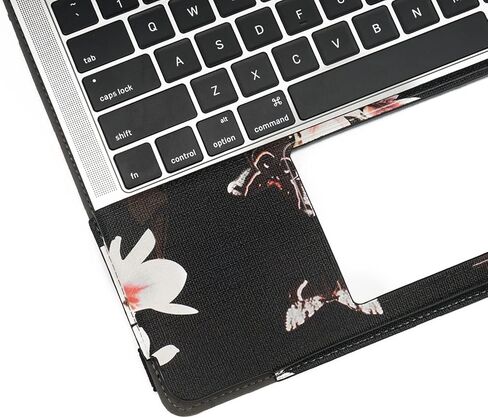 TYTX متوافق مع حقيبة MacBook Pro الجلدية مقاس 13 بوصة 2016-2022 (A1989 A1706 A1708 A2159 A2289 A2251 A2338 M1 M2) غطاء حماية قابل للطي لجهاز الكمبيوتر المحمول (MacBook Pro 13 الجديد، زهرة سوداء) in Kuwait