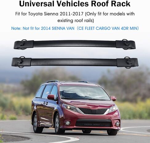 PARTOL Cross Bars Roof Rack for Toyota RAV4 2013 2014 2015 2016 2017 2018, 100LBS Aluminum for RAV4 Roof Rail Crossbars Luggage Rack Cargo Bag Carrier for Snowboard Kayak Canoe Bike in Saudi Arabia