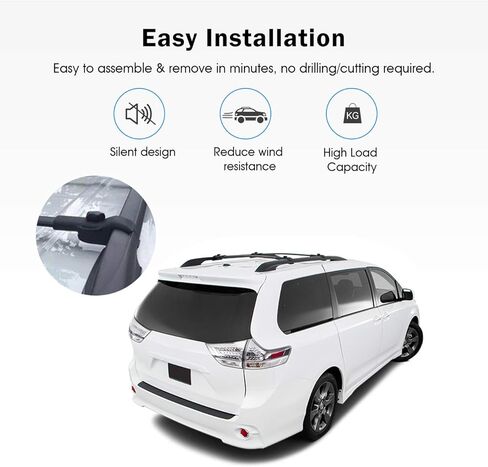 PARTOL Cross Bars Roof Rack for Toyota RAV4 2013 2014 2015 2016 2017 2018, 100LBS Aluminum for RAV4 Roof Rail Crossbars Luggage Rack Cargo Bag Carrier for Snowboard Kayak Canoe Bike in Saudi Arabia