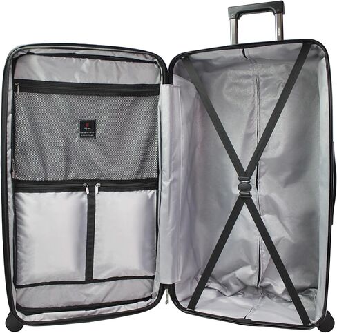 World Traveler Dejuno Colossus Polycarbonate Hardside Expandable Spinner Luggage with TSA Lock and Front Handle, Black, 30-inch in Kuwait