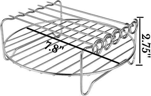Air Fryer Rack XL Air Fryer Accessories Set Of 2, Multi-purpose Double Layer Rack with Skewer, Stackable Metal Holder, Compatible with Instant Pot XL Air Fryer in Saudi Arabia