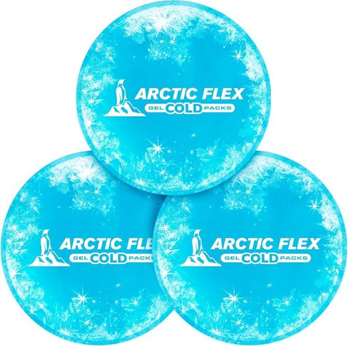 Arctic Flex XL Round Ice Pack (3 Count) - Soft Gel Compression Icepack - Hot Cold for Headache, Eye Puffiness, Wisdom Teeth and Breastfeeding Relief - Reusable for Kids, Men, Women - Flexible Pad in Saudi Arabia