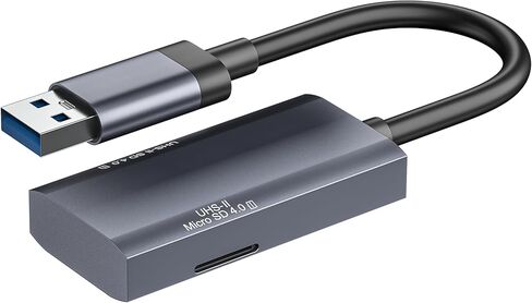 UHS-II SD 4.0 Card Reader, 2 in 1 Type-C SD Memory Card Reader for iPhone 15/Android Phone/iPad/Mac/Laptop/Mini PC/Tablets,Support SD Micro SD SDXC SDHC MMC RS-MMC Micro SDXC UHS-II and UHS-I Cards in Kuwait