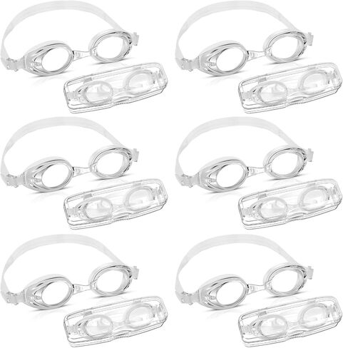 6 Pack Goggles Bulk Goggles Unisex Adult Swim Goggles Adult Swimming Goggles Mirrored Goggles No Leaking Anti Fog Anti UV Silicone Racing Swimming Glasses with Cases for Men Women in Saudi Arabia