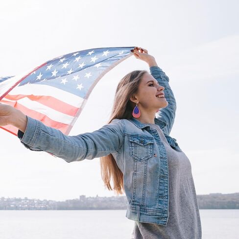 American Flag Earrings for Women 4th of July Earrings Patriotic Star Drop Dangle Earrings for Girls Independence Day Gift Pack of 4 Pairs in Saudi Arabia